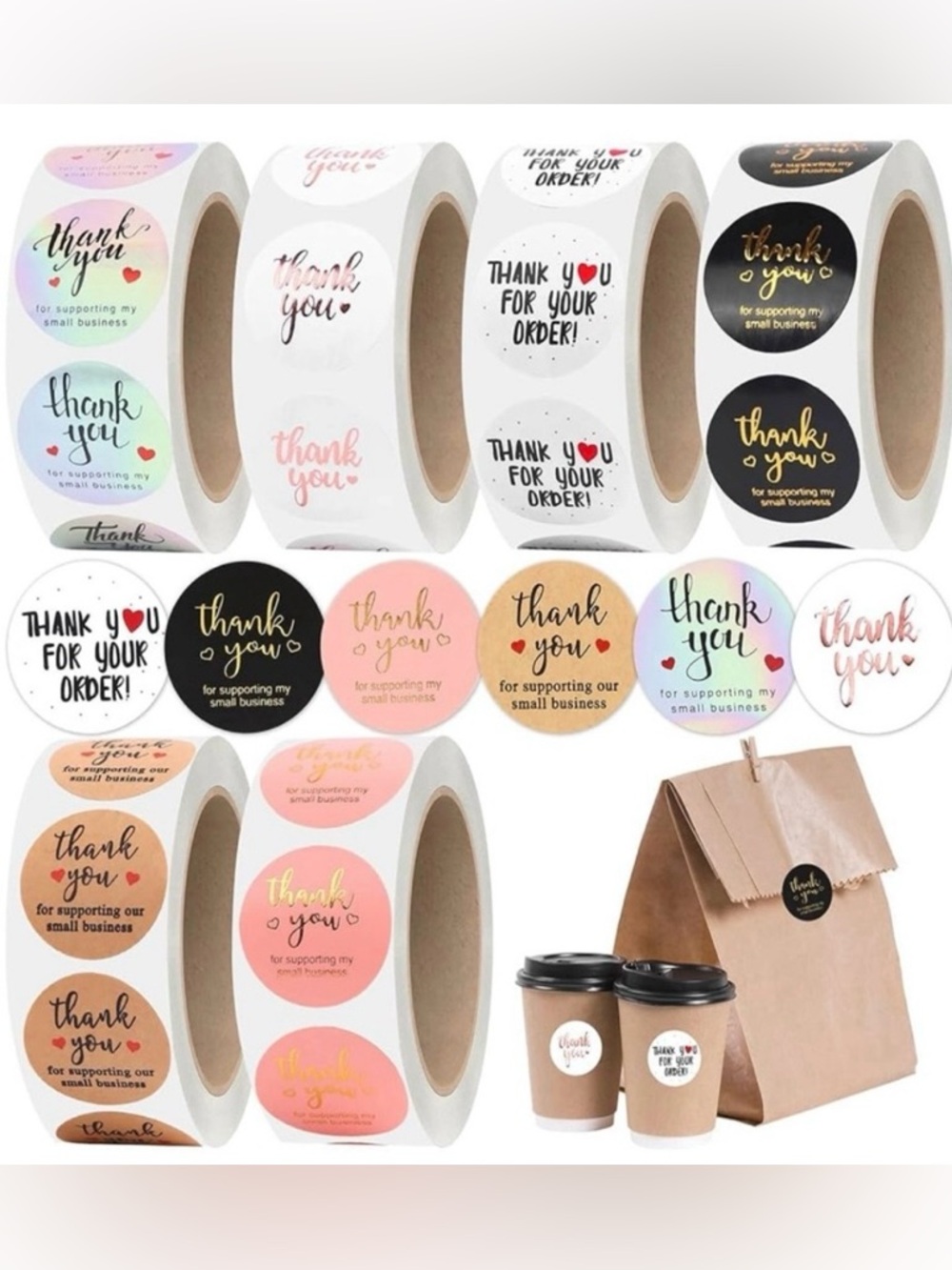 Roll of 500 PCS Thank You Sticker Labels - Buy Now